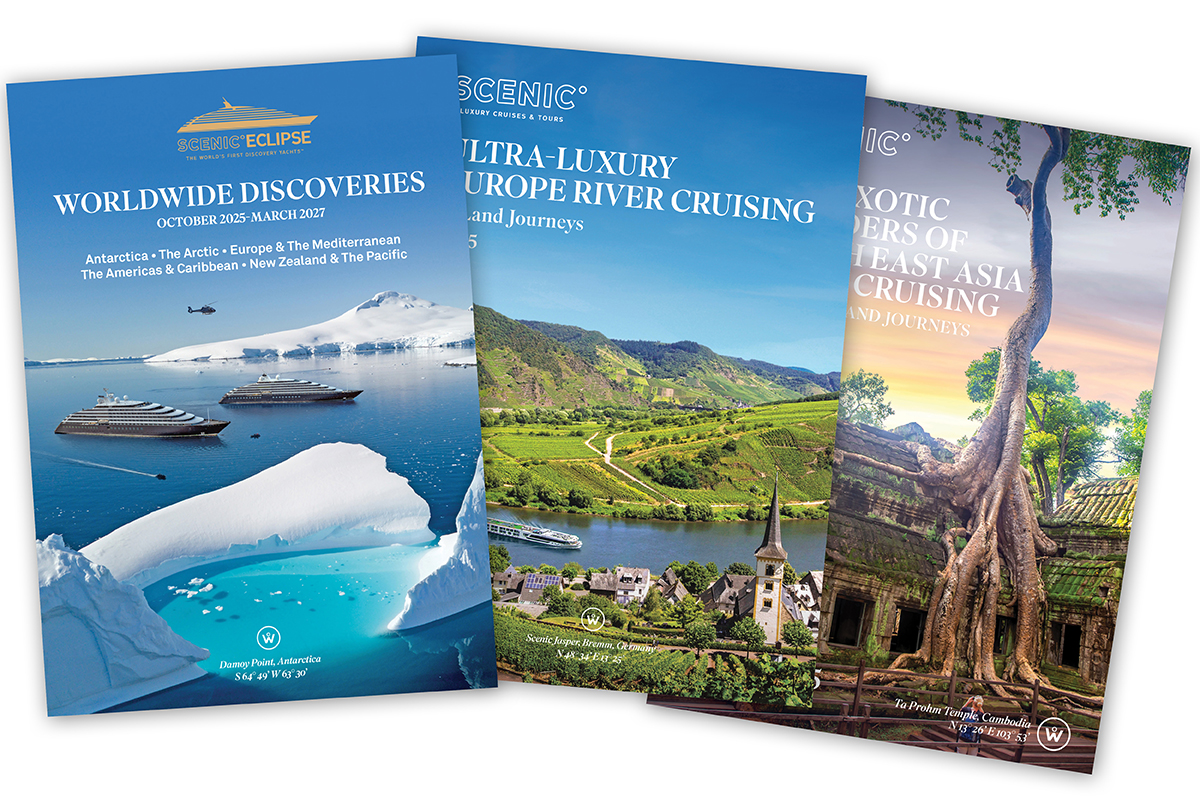 A collection of river and ocean brochures