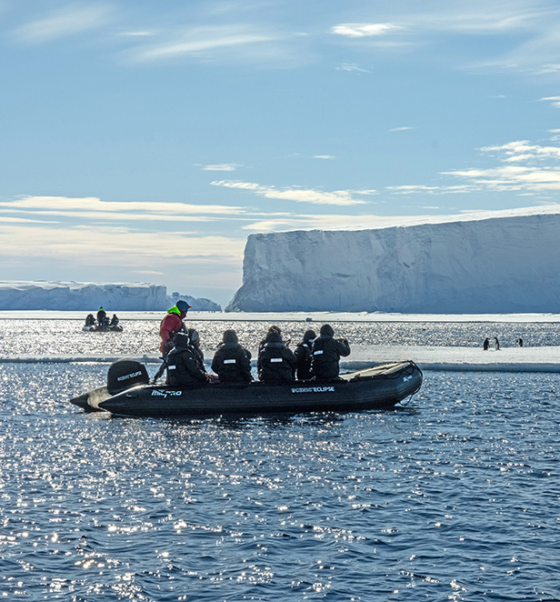 Scenic Eclipse II zodiac ride in Commonwealth Bay, East Antarctica