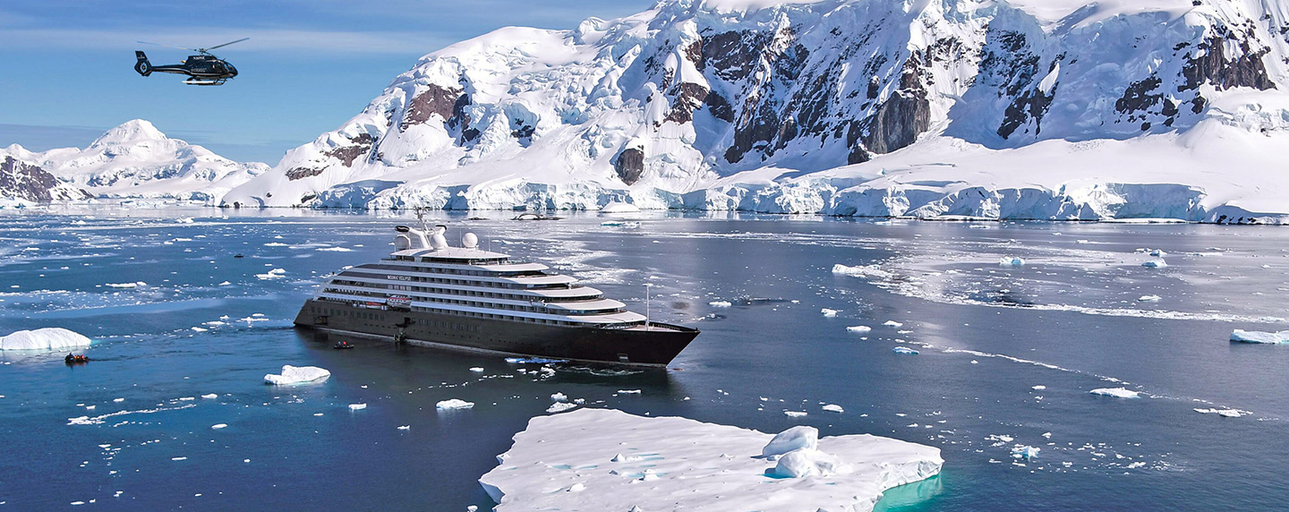 Scenic Eclipse cruising through Paradise Bay, Antarctica