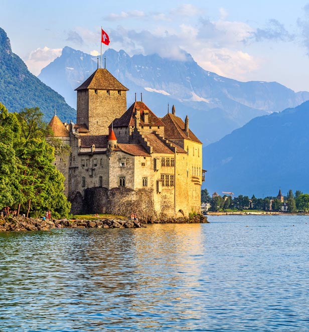 Chillon Castle at Geneva Lake, Switzerland