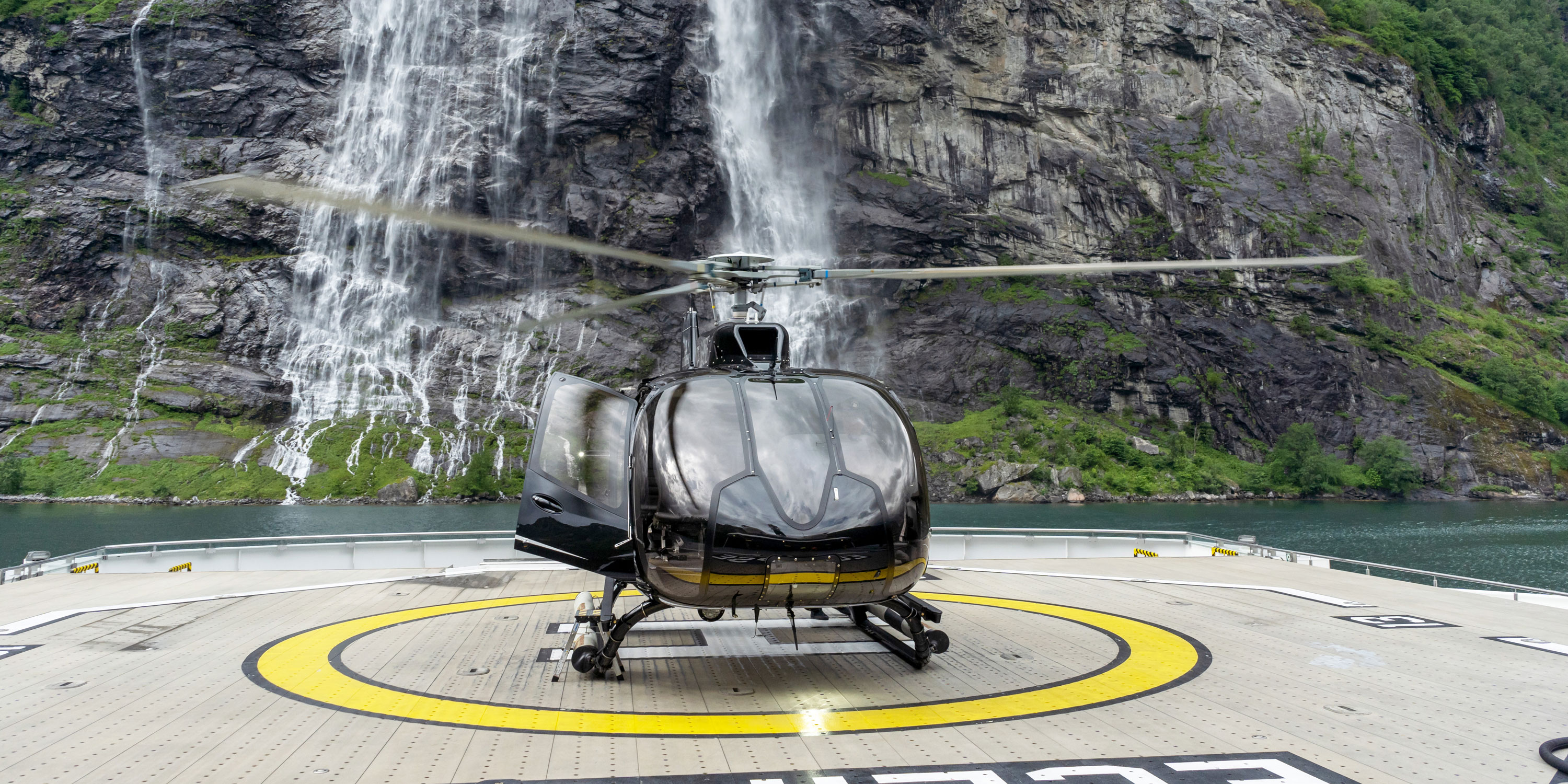 Helicopter on helipad