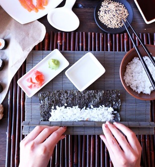 Sushi making in Japan