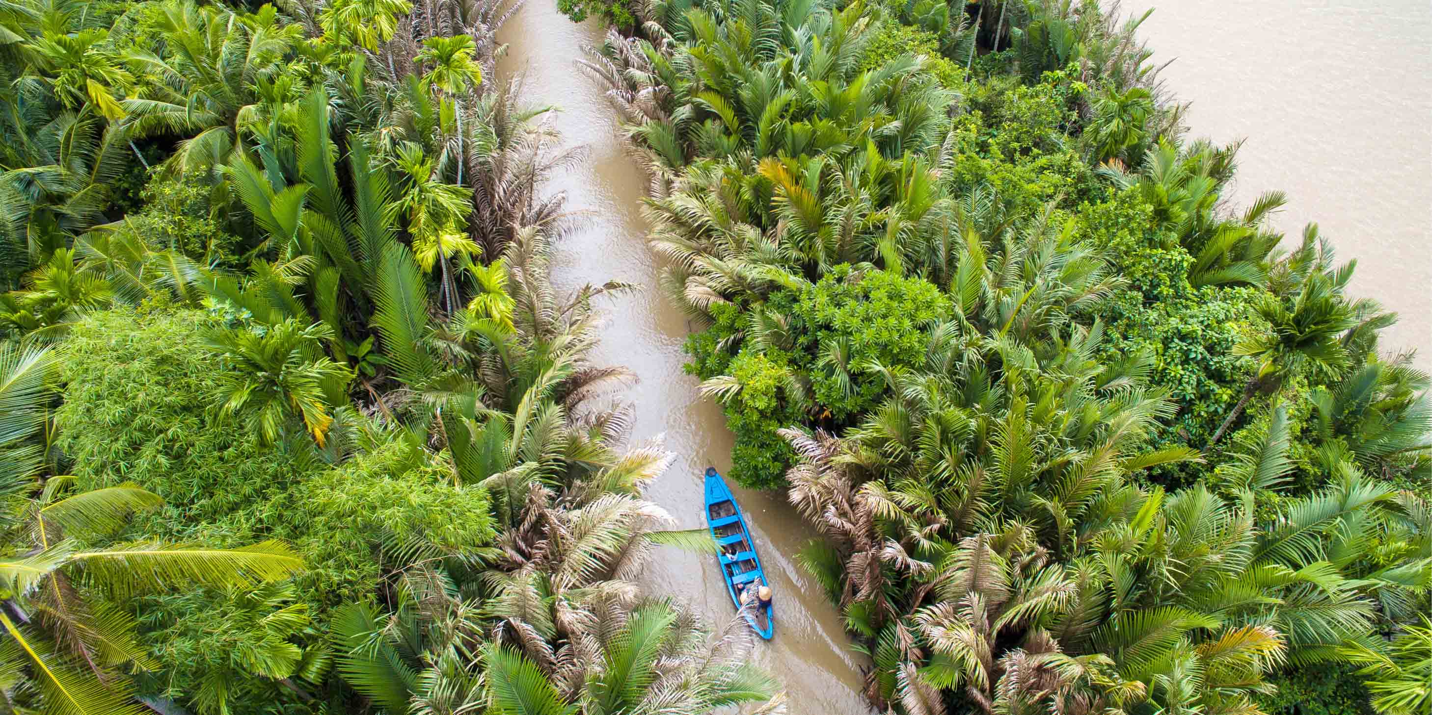 A bird's eye view of the mekong delta in Vietnam